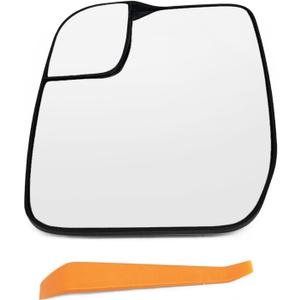 Driver Side Mirror with Plastic Backing Plate Fit for Ford E-150 E-250 E-350 Super Duty 2010-2014, Replace AC2Z17K707B, Blind Spot Lens