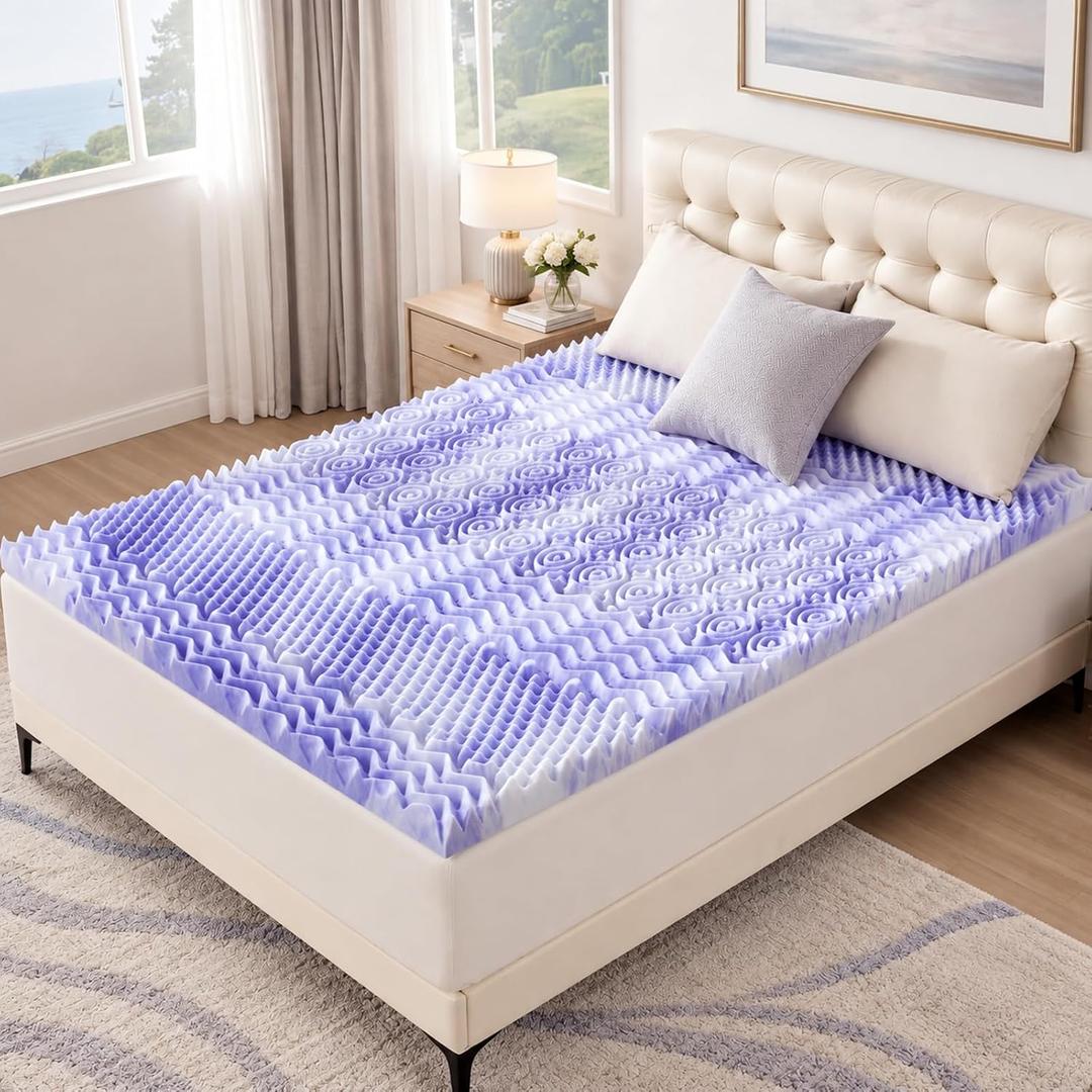 Queen 4-Inch 7-Zone Cooling Gel Memory Foam Mattress Topper
