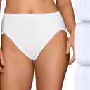 Vanity Fair Women's Illumination Hi Cut Panties, Silky Stretch & Satin Trim 10/3XL