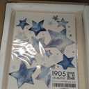 97 DECOR FRAMED Baby Girl Elephant Nursery Decor - Baby Boy Room Decorations for Nursery Wall Decor, Blue Moon and Stars Nursery Art Prints, Cute Elephant Poster Animal Picture for Bedroom (BEIGE FRAME)