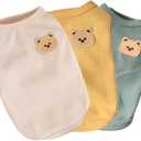 Cotton Dog & Cat T-Shirts - Soft, Breathable, Stretchy Sleeveless Vests for Medium & Small Dogs