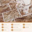 CRE8TIVE 16 Sheets Faux Brick Peel and Stick Backsplash Subway Tile Stick on Backsplash for Kitchen Orange Brown Slate Tile 12"x12" Removable Waterproof Tile Stickers for Bathroom Laundry Room Renters