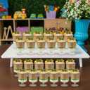 200 Pcs Dessert Cups with Spoons Small Plastic Goblets Disposable Parfait Pudding, Mousse, Appetizer Cups Set for Wedding Valentine's Day Party(Goblet,Gold Glitter)