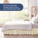 Wrap Around Dust Ruffle Bed Skirt - Off White - for Full Size Beds w/ 12 Inch Drop - Easy Fit Elastic Strap - Adjustable Pleated Bedskirt w/Brushed Fabric - Wrinkle Free - Women, Men, Kids & Teens