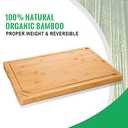 Hiware Bamboo Cutting Board for Kitchen, Heavy Duty Wood Cutting Board with Juice Groove, 100% Organic Bamboo, Pre Oiled, 15" x 10" (Natural)
