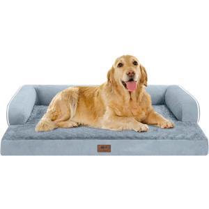 Extra Large Dog Bed Orthopedic Waterproof: Memory Foam Dog Bed for XLarge Extra Big Dogs - Couch Sofa - Washable with Removable Cover (Grey)
