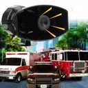 5 Tone Sound Car Siren Vehicle Horn with Mic PA Speaker System Emergency Sound Amplifier By VaygWay - Premium Quality 60W Electric Ambulance/Horn Hooter