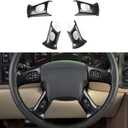 4PCS Car Trim Cover Carbon Style ABS Decal Sticker Compatible with Chevy Silverado Suburban Tahoe Avalanche Express GMC Sierra Yukon Savana 2003-2006 / Trailblazer 2002-2009 Accessories (Style A)