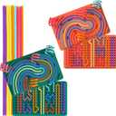 2Packs Sensory Activity Board, Silicone Fidget Toy Sensory Fidget Toys for Kids, Silicone Fidget Toy Sensory Fidget Toys for Kids Stocking Stuffers for Adults (Green+orange)