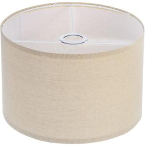 PATIKIL Drum Lamp Shades, 12"x12"x8" Linen Lamp Shade Easy Assembly Lampshade for Table Lamps Floor Lamps Pendant Lights, Cream