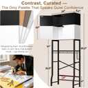 Over-The-Toilet Storage Rack, 4-Tier Bathroom Organizer Shelf Over Toilet with Barn Doors Cabinet and Basket, Freestanding Space Saver Bathroom Shelves with Paper Holder Above Toilet (Black & White), 24 inches x 9.3 inches x 65.5 inches