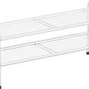 SUFAUY 2 Tier Shoe Rack for Closet, Metal Mesh Shoe Organizer, Stackable Heavy Duty Shoe Shelf, White