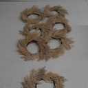 Panelee 7 Pcs Pampas Grass Candle Rings Wreath Faux Pampas Grass Candleholders 3.9 Inch Small Boho Wreath Artificial Greenery Candle Rings for Wedding Home Decor Fall Tabletop Farmhouse Decor