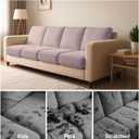 pickyNproud 8Pcs Patio Cushion Covers Stretch Outdoor Couch Cushions Slipcovers Replacement Washable Furniture Protector with Elastic Bottom Sofa Chair Seat Cover, Warm Taupe Khaki