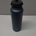 Konokyo 40oz Insulated Water Bottle Stainless Steel Sport Bottles with 3 Lids,Navy Blue