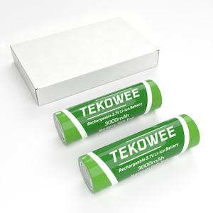 2 Pack Flat Top Battery case Set, Ni-MH TKW18650 Battery for Flashlights, Headlights, Fans, Digital Cameras