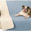 Ameritex Pet Bed Cover Dog Bed Blanket for Sofa and Furniture Waterproof New Pattern Design (52x82 Inch, Light Blue)