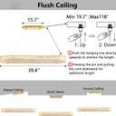 HAIXIANG LED Long Chandeliers for Dining Table Modern Chandelier Dimmable Pendant Lights Crystal Rectangular Glam Lighting Fixtures for Dining Room Kitchen Island Gold, Oval : L40"