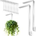 12 Pcs Metal Patio Hooks 3 x 8 Inch String Light Hangers Metal Fence Siding Hooks for Hanging Outdoor for Solid Insulated Aluminum String Hanging Decorations