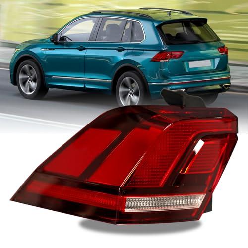 Road Hawk Rear Tail Light Brake Lamp for Volkswagen Tiguan 2018 2019 2020 2021 2022 2023 LED Outer Turn Signal Reflector Tail Lamp Left Driver Side Replacement 5NN945095A VW2804126