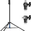 NEEWER 9.8ft/3m Air Cushioned Light Stand, Heavy Duty Metal Photography Tripod Stand with 1/4" to 3/8" Reversible Spigot, 3 Way Mounting Interface & Metal Locking Knobs, Max Load 5.5lb/2.5kg (300cm)