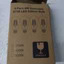PARTPHONER LED Light Bulbs Dimmable Vintage Edison Bulb, E26 LED Bulb 60W Equivalent 720 Lumens, Warm White 2700K, ST58 Antique LED Filament Bulb CRI 85+, Clear Glass, Pack of 4