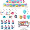 2 x 6 7 Birthday Decorations Kit, 67 Meme Happy Birthday Party Banner Themed Birthday Decorations Set Includes Banner, Large Cake Topper, 18 x Ballons, 24 x Cupcake Toppers