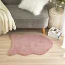 Stratford Park Blush Faux Fur Rug, 23.6"x 35.4", Ultra Soft Rug for Living Room Bedroom, Home Decor