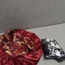 2pcs Large Silky Bonnets with tie Band Braid Bonnet, Satin Bonnet for Sleeping Curly Hair, C