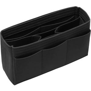 Purse Organizer Insert Felt Bag Organizer Handbag Organizer Insert Bag In Bag Organizer for Tote Purse Bag 14 Pockets Black Slender Large