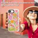 for iPhone 16E Case Cute - Durable Shockproof 6.6 ft Drop Impact Phone Case - Funny Passion Flower Design (6.1") Glitter Pink