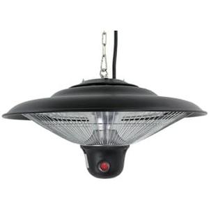 Electric Hanging Patio Heater, Ceiling Mounted, 1500W, 3 Power Settings, Remote Control, Black, Perfect for Garage, Patio, Deck, Gazebo, Backyard