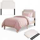 Leinuosen Notched Border Stick on The Wall Headboard,White,Classic, 40''x24''