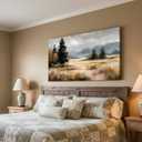 KZKU Autumn Landscape Canvas Wall Art Nature Scenery Painting Print 20X40in