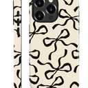 ilikediy for iPhone 11 Pro Case,HL2 Aesthetic Black Bow Hybrid 2 Layer Hard Shell Silicone Protective Pattern Design Case
