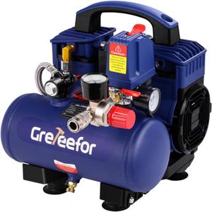Air Compressor, 1 Gallon Ultra Quiet Portable 60 dB, 13-Second Quick Fill, 1 Gallon Compact, Oil-Free for Tire Inflation/Nail Gun/Pneumatic Tools/Cleaning in Home or Shop Projects, 1.5HP, Violet