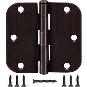 Door Hinge 3 1/2" 12 Pack Rounded Door Hinges Oil Rubbed Bronze 3.5" x 3.5 Inch Hinges for Doors Interior 5/8" Radius Corners Residential Heavy Duty Steel,Reversible Removable Pin Hinge Factory Shop