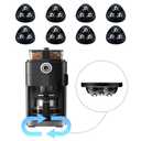 Self Adhesive Caster Wheels for Countertop - Furniture Sliders & Appliance Rollers for Kitchen, Coffee Machine, Blender, Oven - Easily Solves The Problem of Desktop Sliding (Black, 8pcs)
