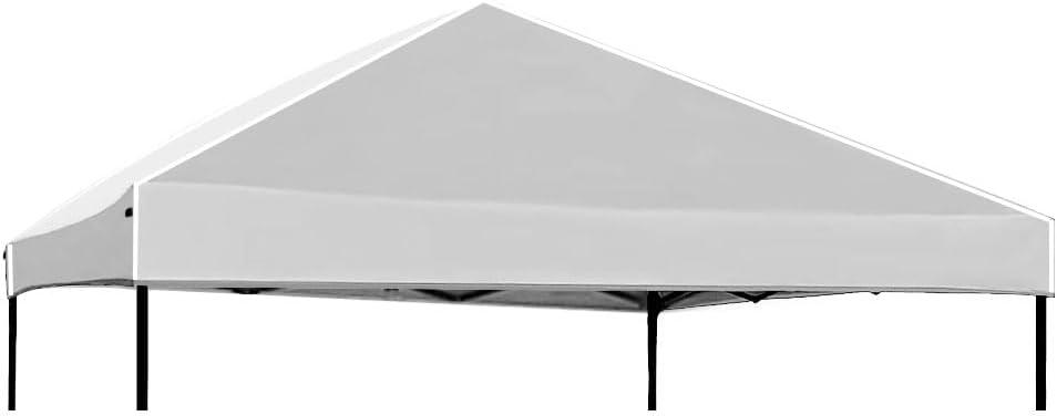8x8 Canopy Replacement Top Outdoor Tent only Silver Coated Cover with Ropes, Silver Gray