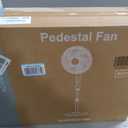 NEWBULIG 17" Pedestal Fan with Remote, 15H Auto Timer, Quiet Standing Fan for Bedroom, Living Room & Office, 3 Speeds, 3 Modes, Adjustable Height & 80 Oscillation