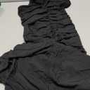 KUTUMAI Off The Shoulder Maxi Long Dress Corset Ruched Bodycon Formal Wedding Guest Dresses for Women (Small, Black)