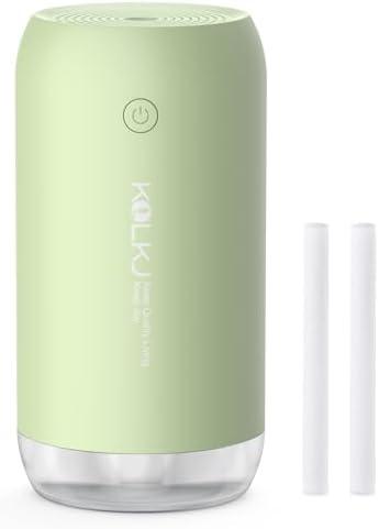 KQLKJ Portable Mini Humidifier, 350ml Small Cool Mist Humidifier for Plants, USB Personal Desktop Humidifier for Bedroom Car Office Travel with Auto Shut-Off & 2 Mist Modes (Green)