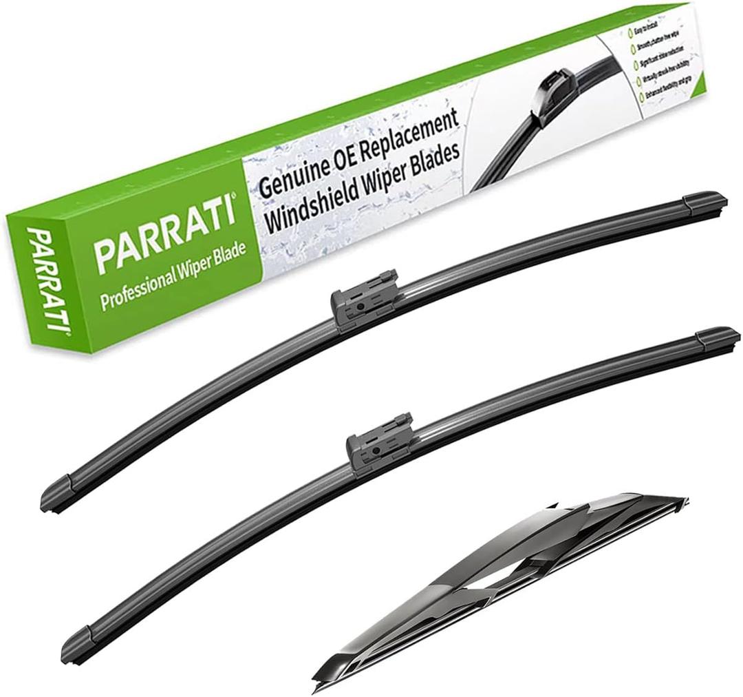 PARRATI High Performance Premium All-Season Automotive Windshield Wipers with Rear Wiper Blades Replacement for 2016-2023 Toyota Prius,Easy DIY Install 28"+16"+16" (Set of 3)