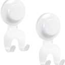 VIS'V Suction Cup Razor Holder, Shower Suction Razor Hooks for His and Hers, Removable and Reusable, White, 2 Pcs