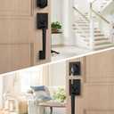 Goldenwarm Black Front Door Handle, Entry Door Handle and Reversible Handle Lever, Modern Front Door Handle Only, Matte Black Front Door Entry Handleset