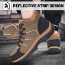 Steel Toe Boots for Men Women Comfortable Puncture Proof Safety Work Shoes for Indestructible Construction Working and Daily Wear (Brown)