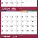 7 x 2026 Wall Calendar - 3 Month Calendar 2026 Vertical, Jan 2026 - Dec 2026, 3 Month Wall Calendar 2026, 11 x 26 In Open, 2026 Calendar with Large Print, Holidays, Thick Paper, Priorities Notes, Red