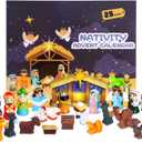 Nativity Advent Calendar 2025 Kids with Light, 25 Days Christmas Countdown Christian Advent Calendar Kids Nativity Play Set, Small Nativity Scene Toy for Toddler Children Religious Gifts