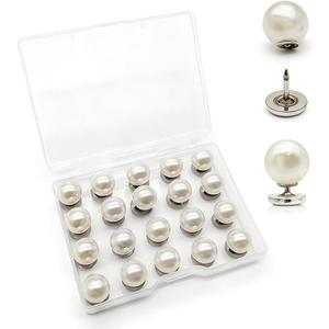 4 x 20PCS 10mm No Sew Pearl Buttons for Clothes,White Pearl Brooch Button Pins for Women,Removable Decorative Buttons for Blouses, Dresses & Sweaters,DIY Fashion Accessories
