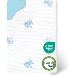 GOODFINDS Pack and Play Mattress, 38"x26"x3" Soft & Firm Memory Foam Pack N Play Mattresses, 3 Inch Thick Baby Memory Foam Mattress for Pack and Play with Removable Cover (White Pad 01)